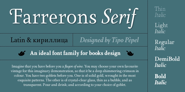 Font Farrerons Serif