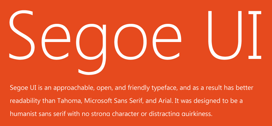 Font Segoe UI