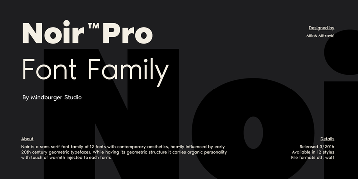 Font Noir Pro