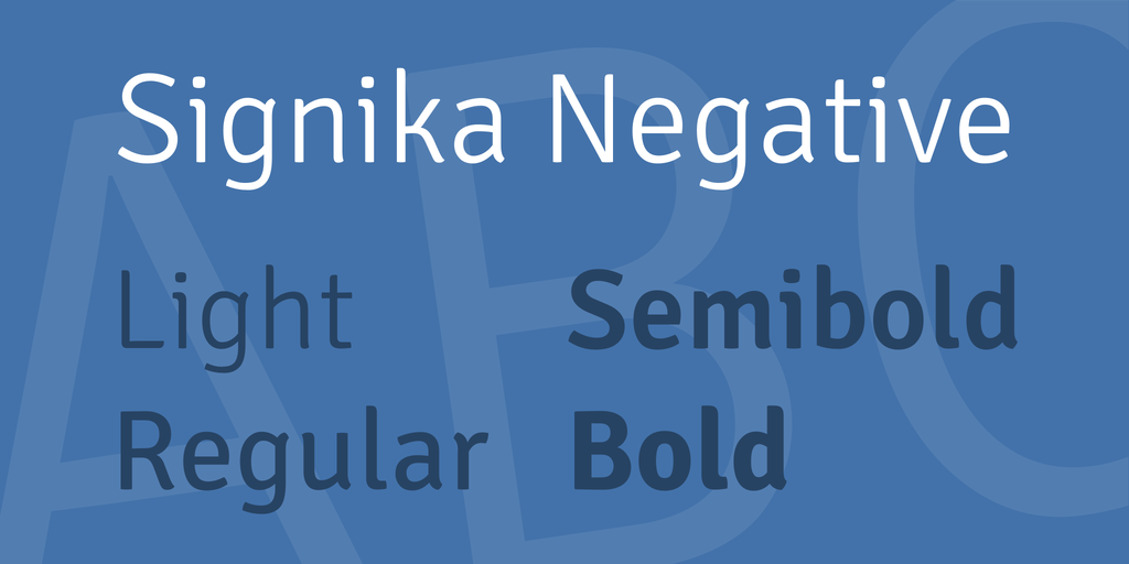 Font Signika Negative