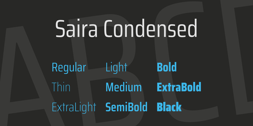 Font Saira Extra Condensed