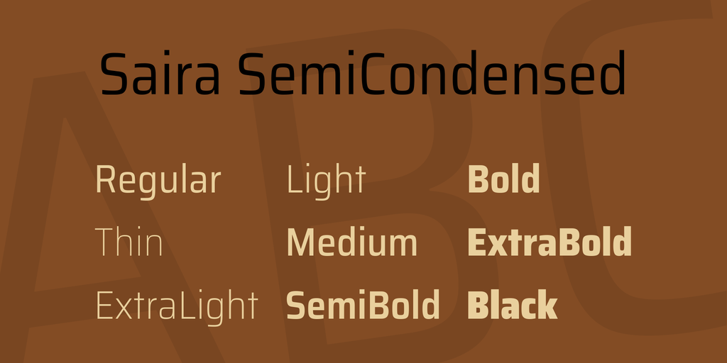 Font Saira Semi Condensed