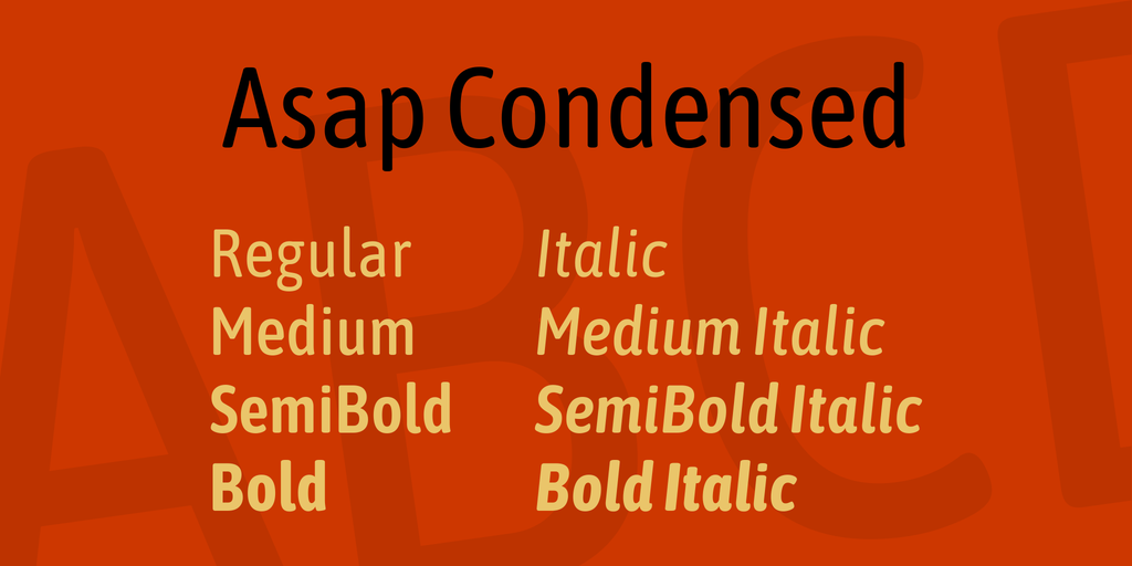 Font Asap Condensed
