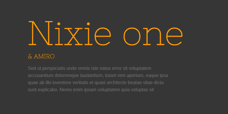 Font Nixie One