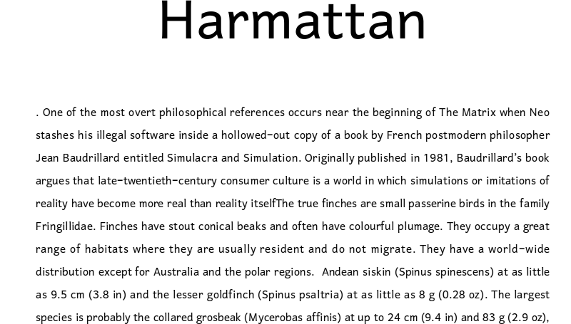 Font Harmattan