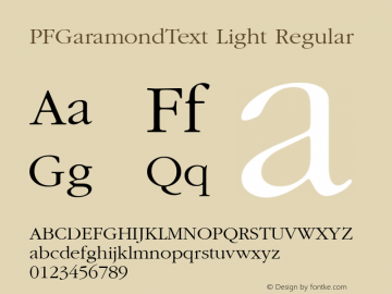 Font PF Garamond Text