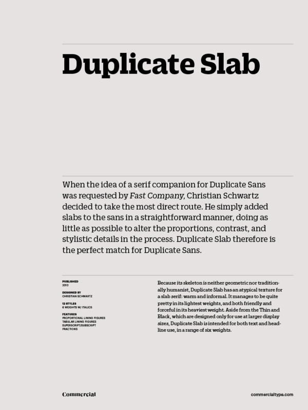 Font Duplicate Slab