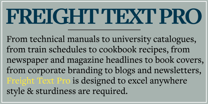 Font FreightText Pro 