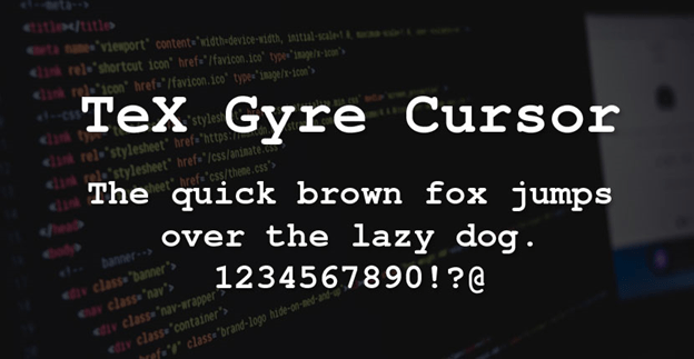 Font TeX Gyre Cursor