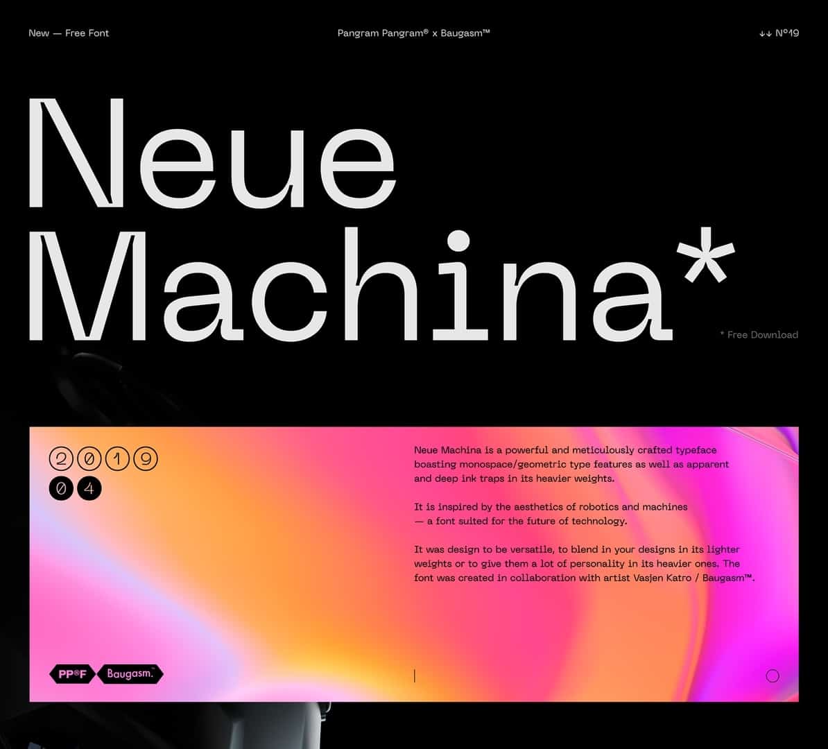 Font Neue Machina