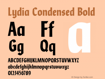 Font Lydia Condensed