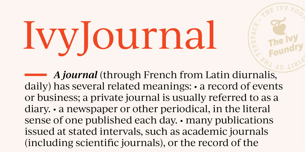 Font Ivy Journal