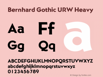 Font URW Bernhard Gothic