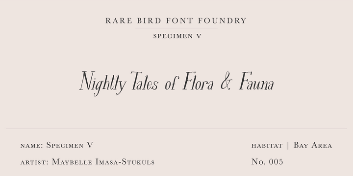 Font Rare Bird Specimen