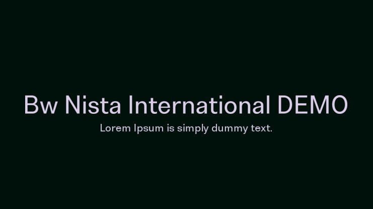 Font Bw Nista International