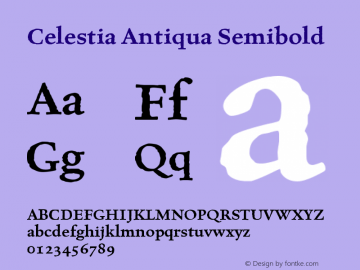 Font Celestia Antiqua