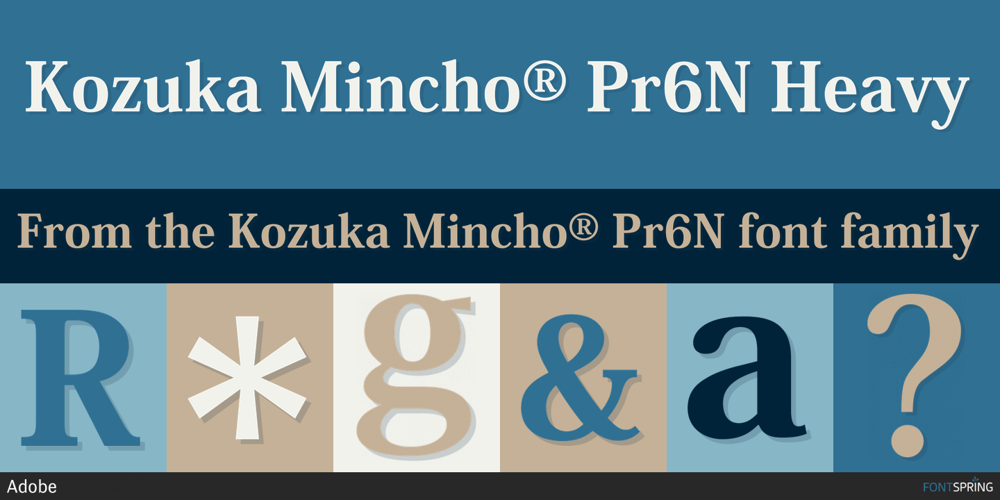 Font Kozuka Mincho Pr6N