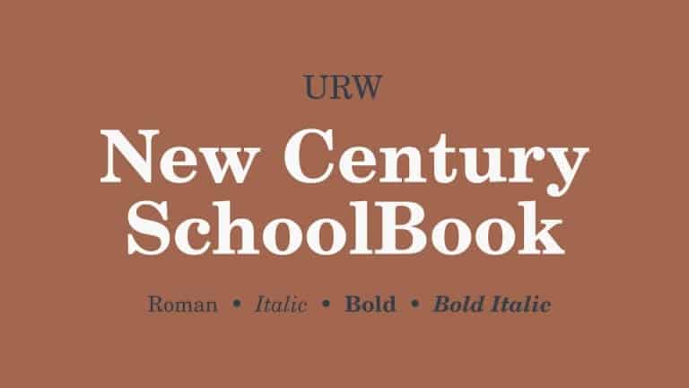 Font New Century Schoolbook