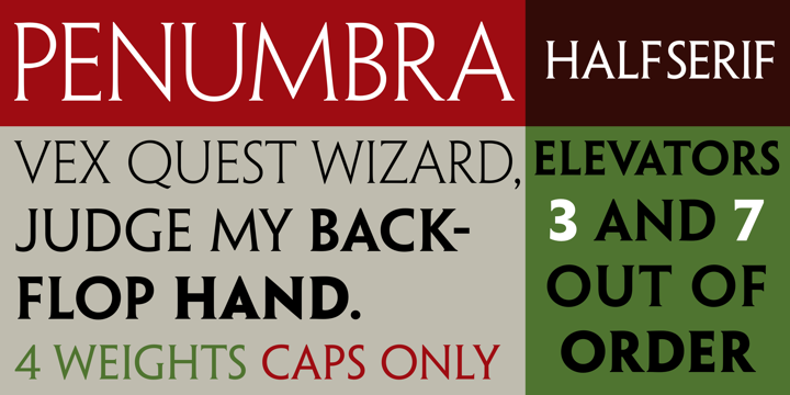 Font Penumbra Half Serif