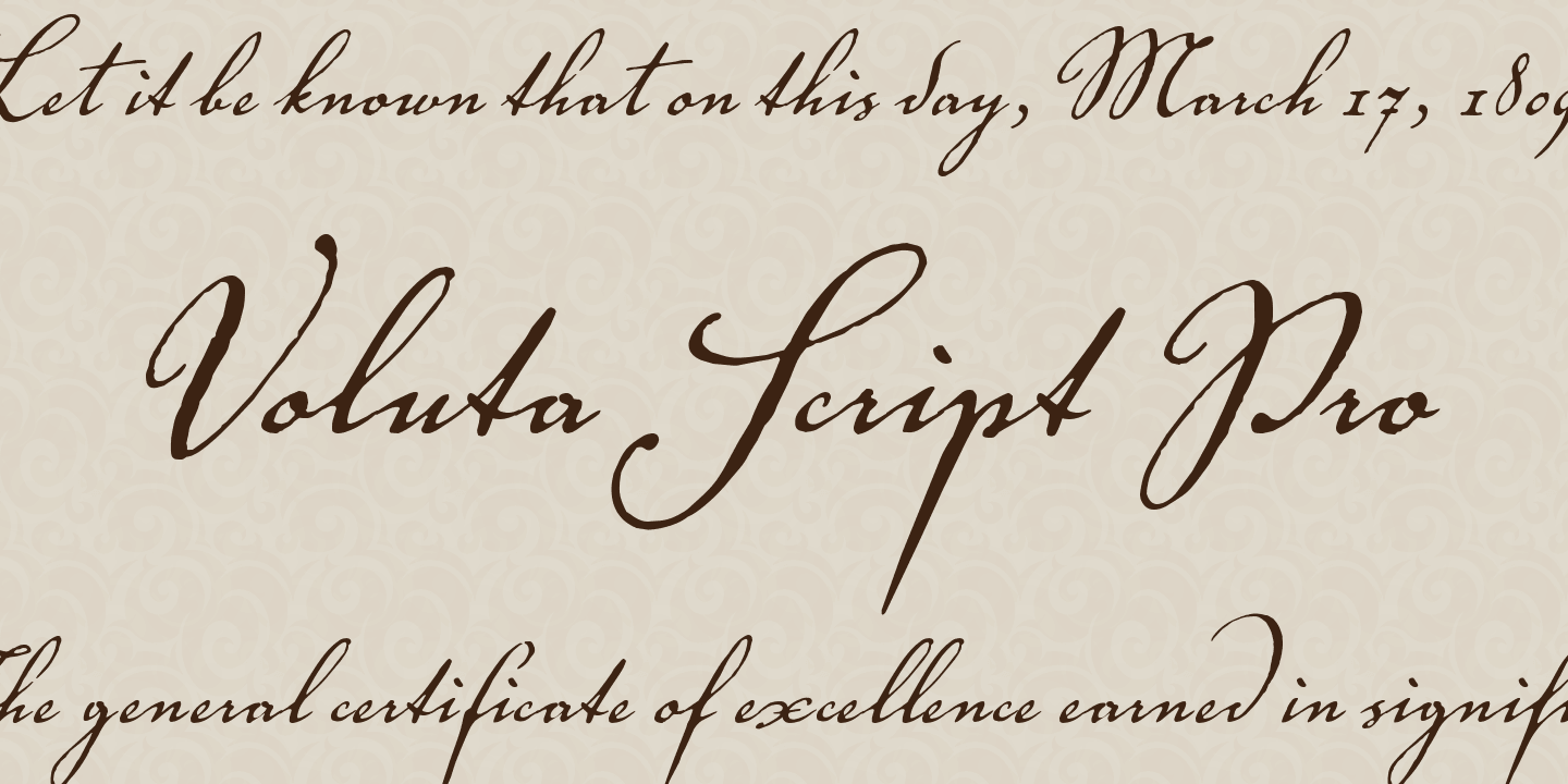 Font Voluta Script Pro