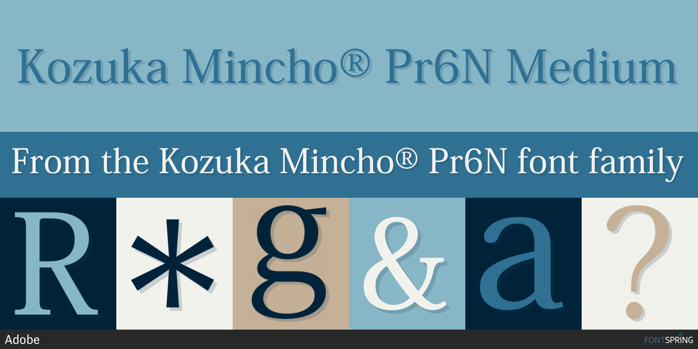 Font Kozuka Mincho Pro