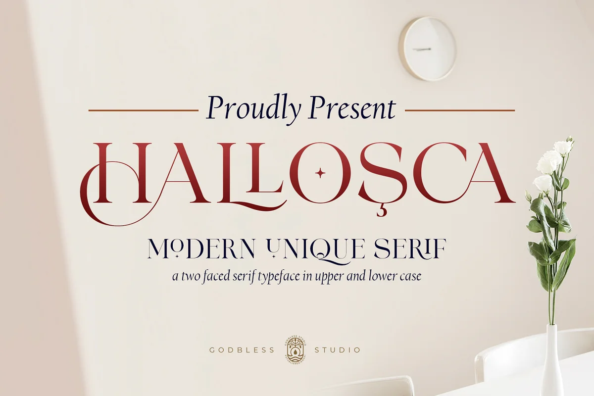Font Hallosca Serif Typeface