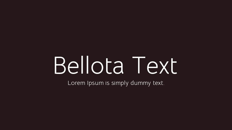 Font Bellota Text