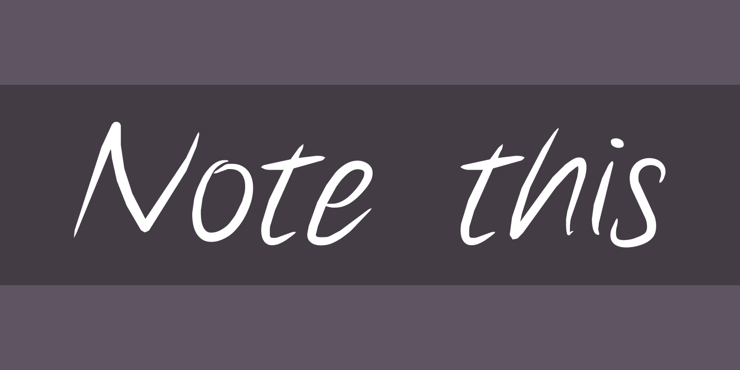 Font Note this