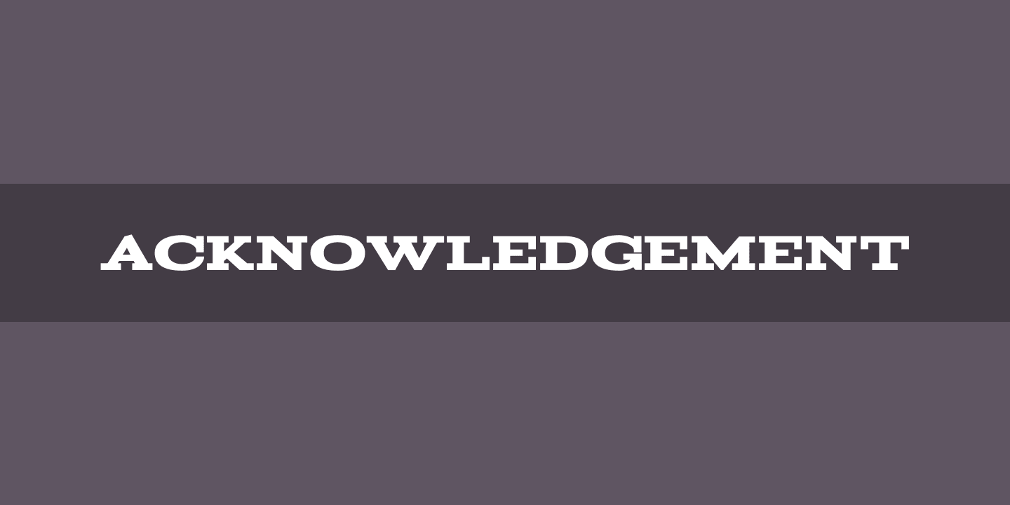 Font Acknowledgement