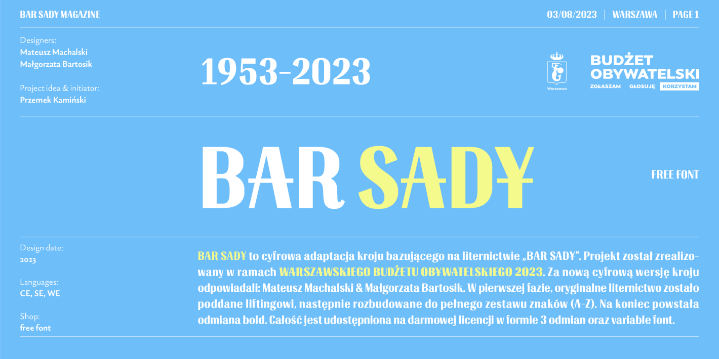 Font BAR SADY