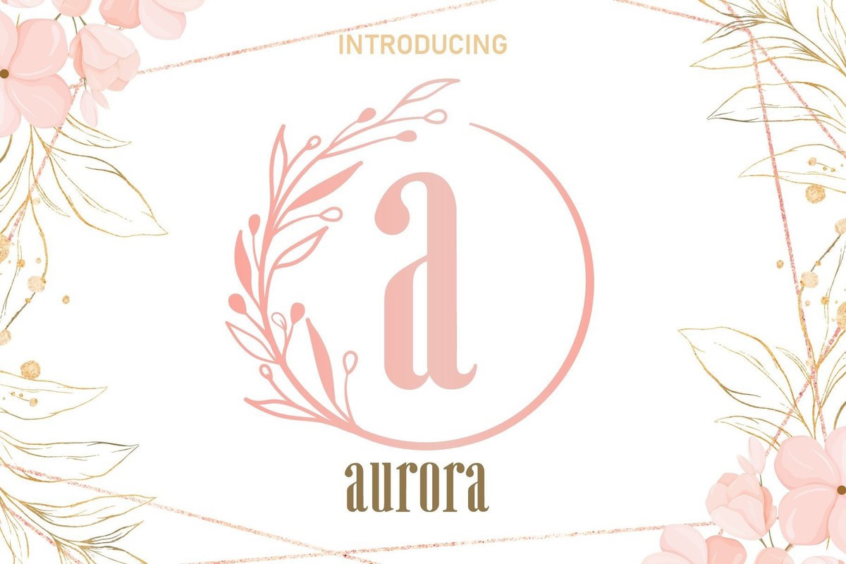 Font Aurora Leaf Circle Monogram