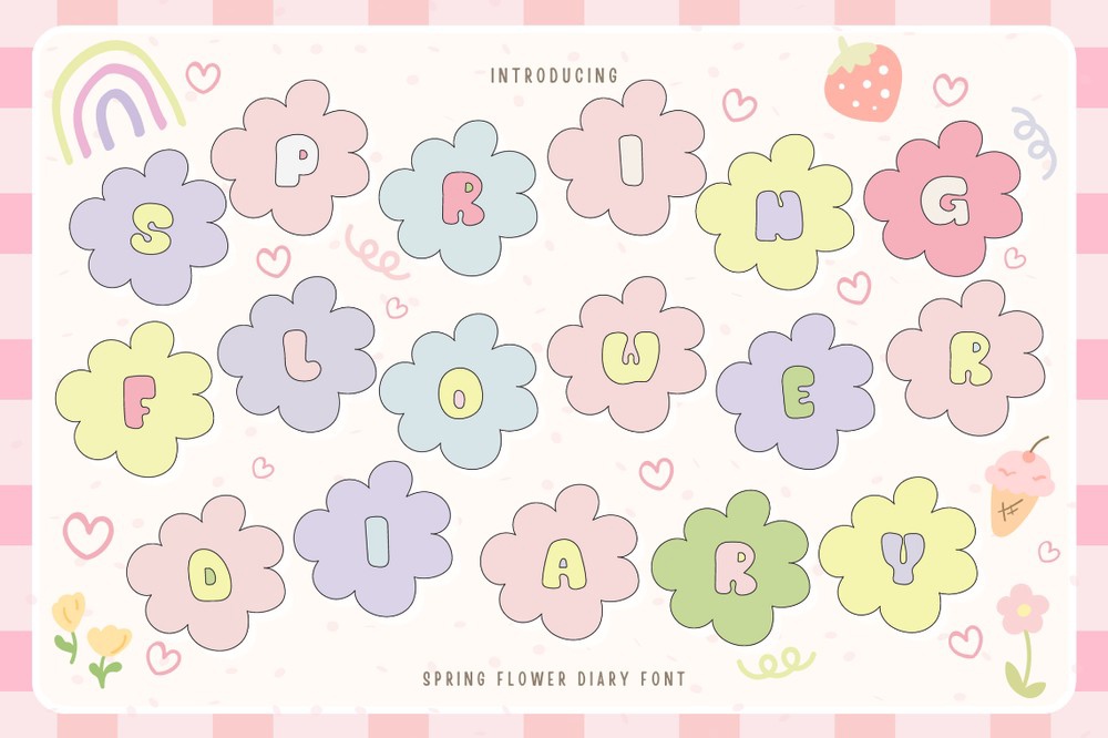 Font Spring Flower Diary
