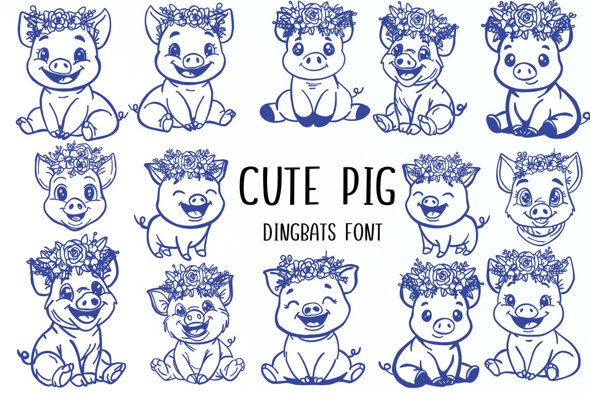 Font Cute Pig