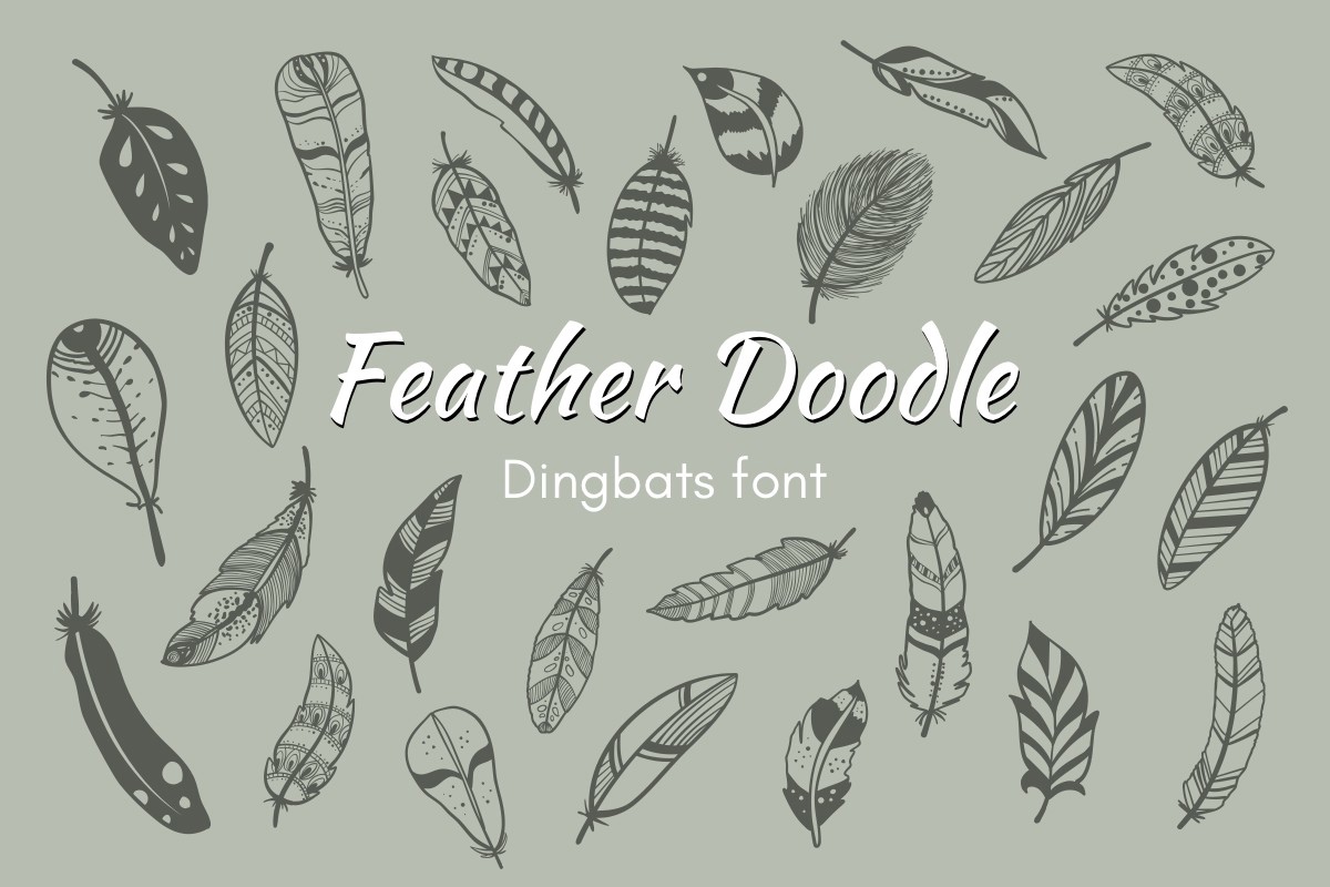 Font Feather Doodle
