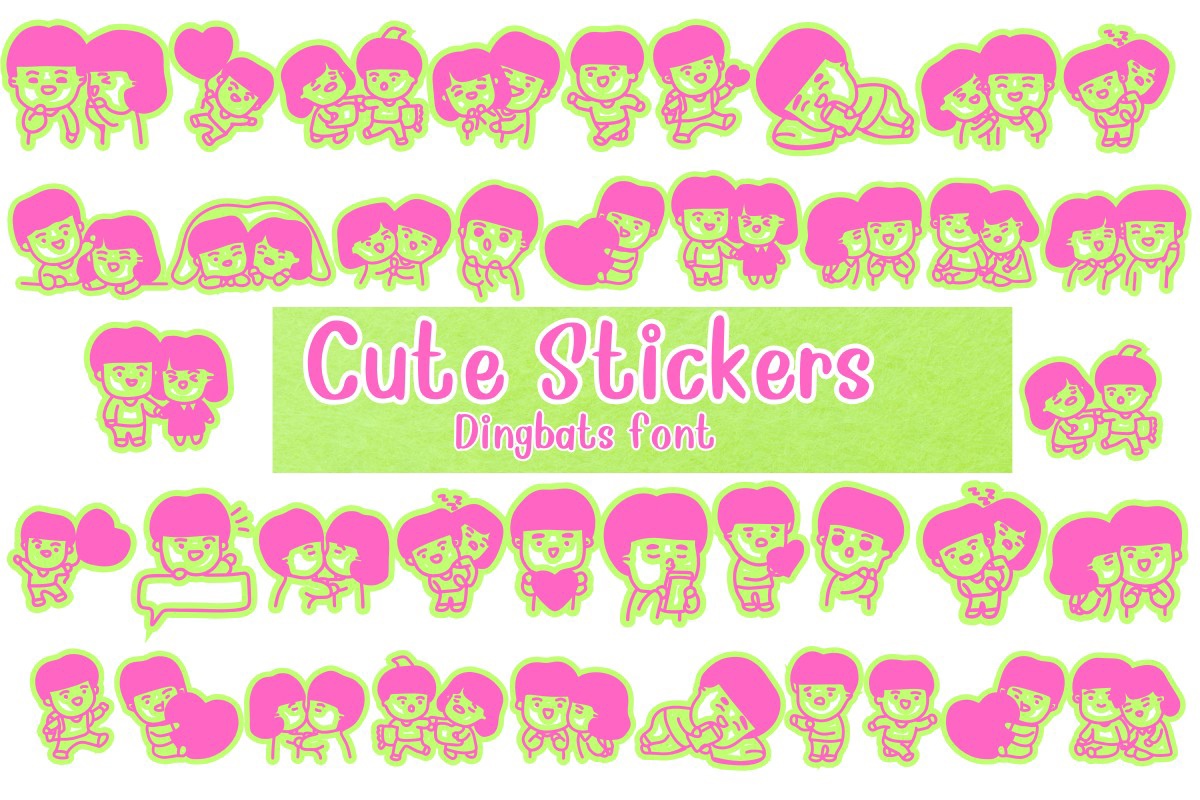 Font Cute Stickers