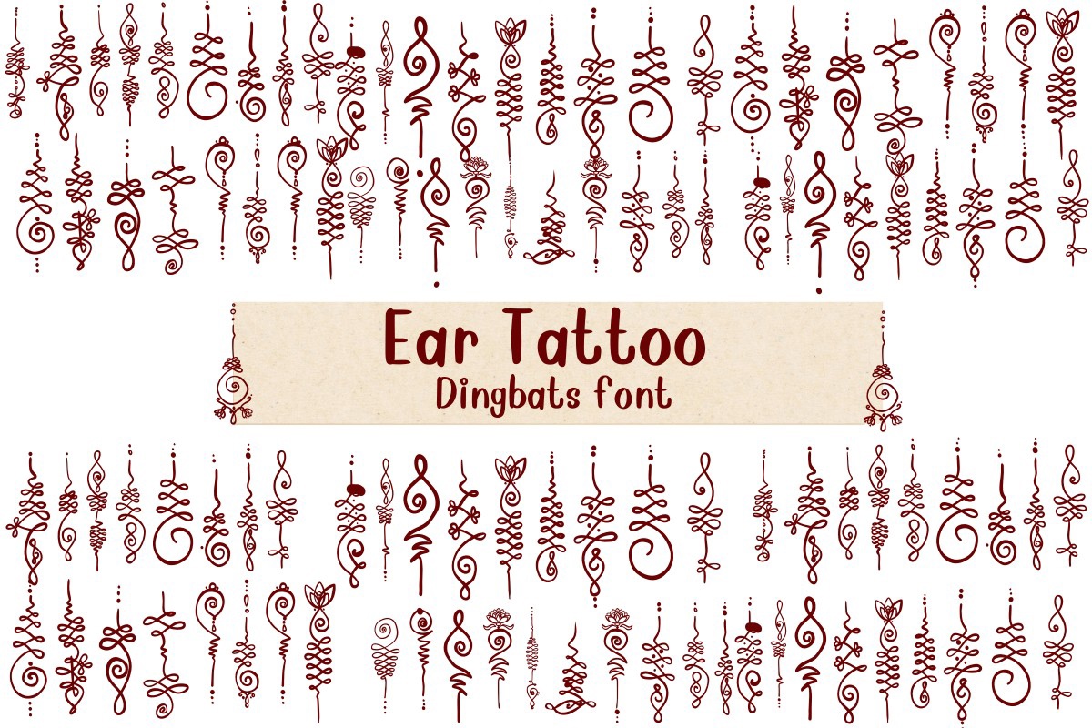 Font Ear Tattoo