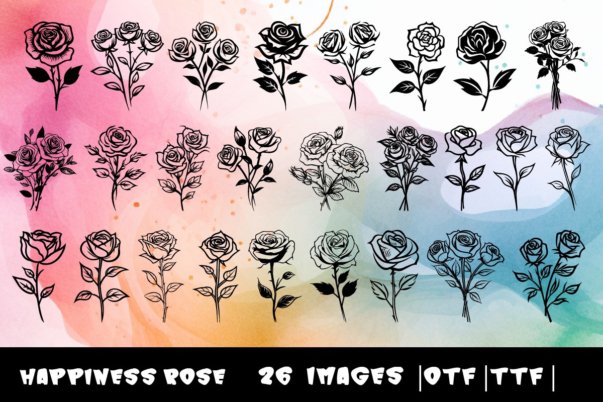 Font Happiness Rose