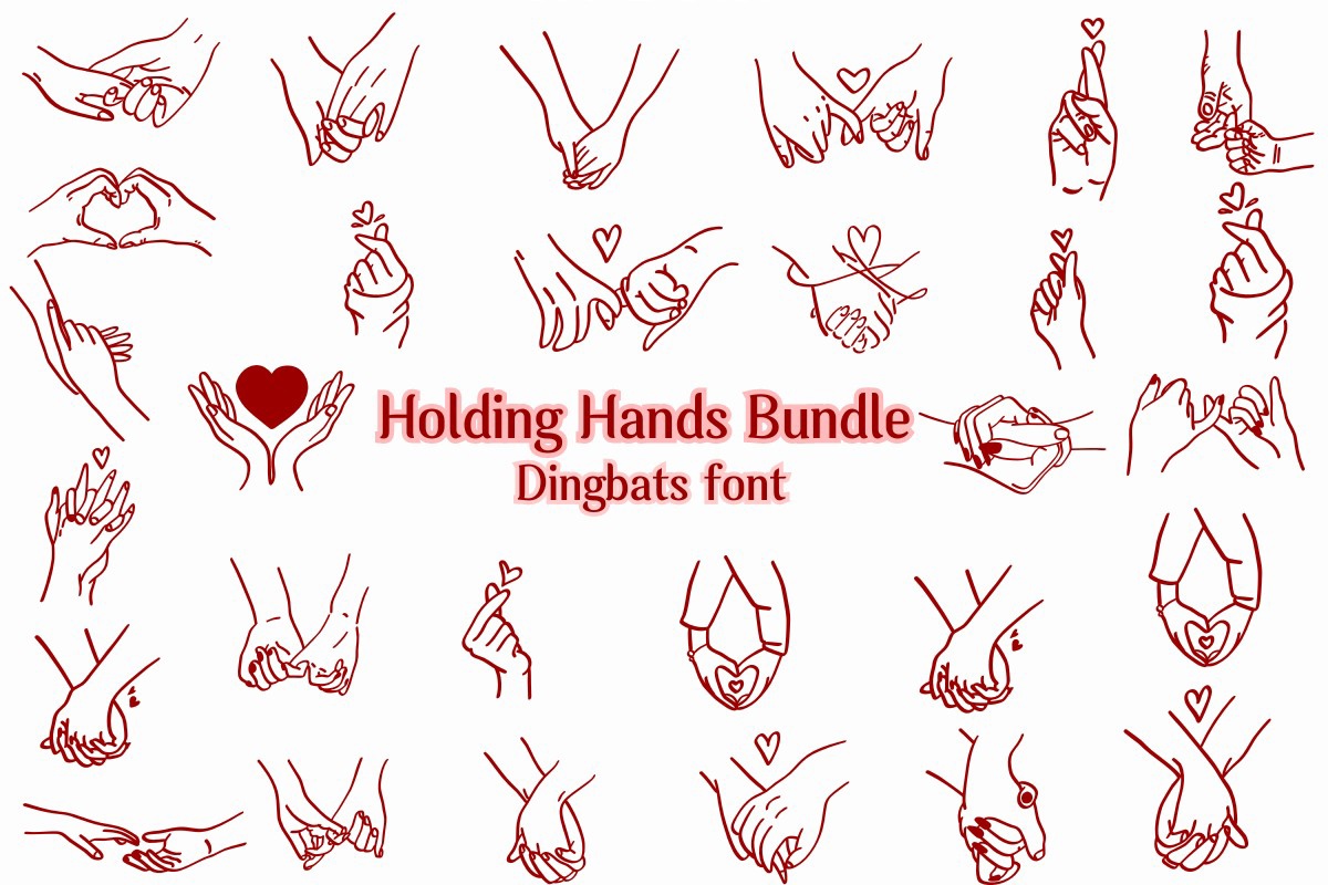 Font Holding Hands Bundle