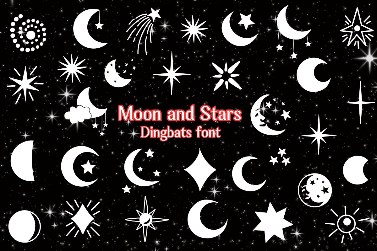 Font Moon and Stars