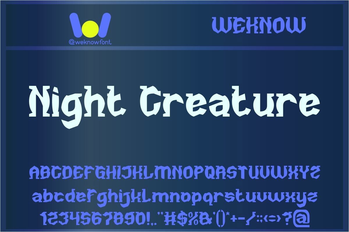 Font Night Creature