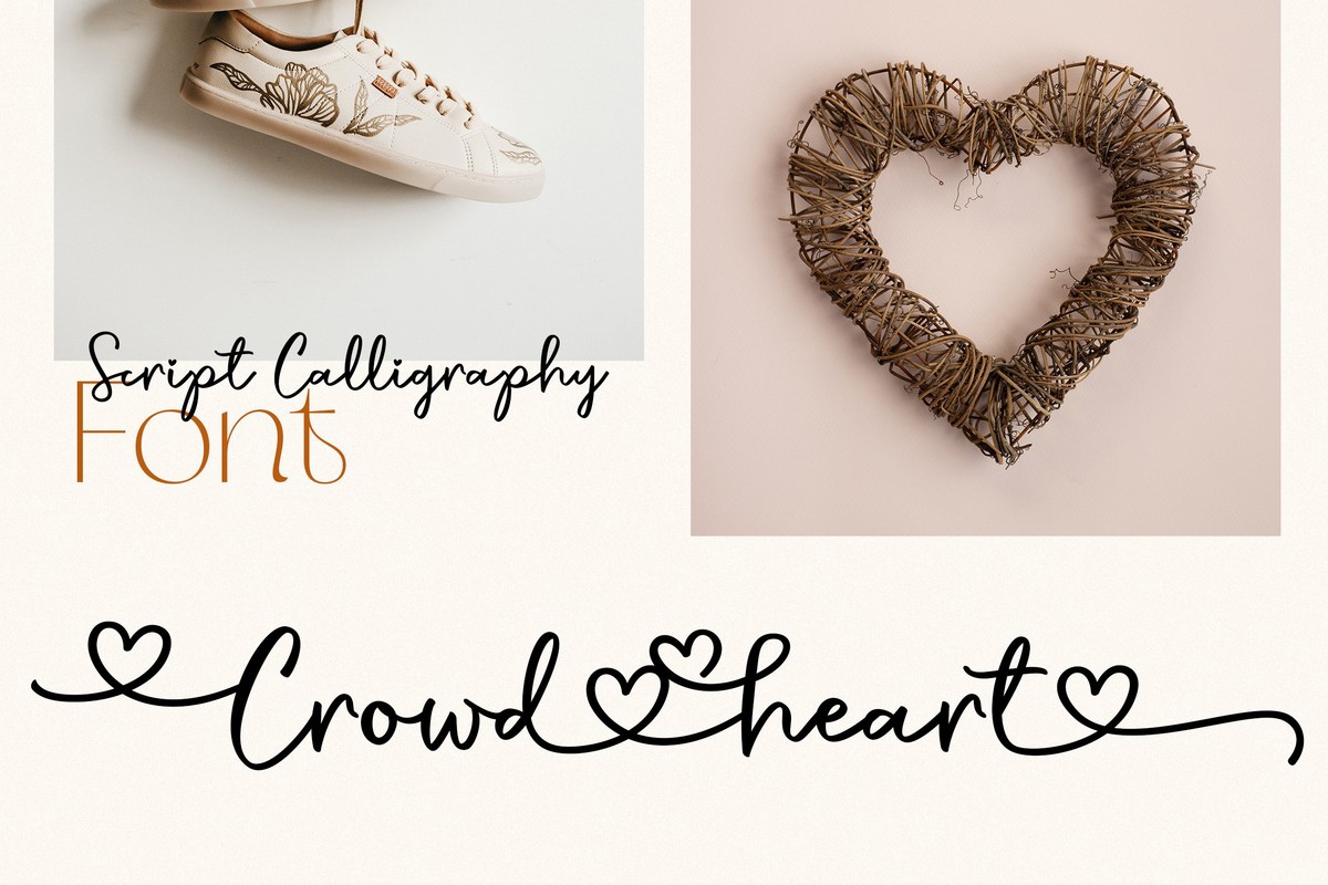 Font Crowd Heart Script