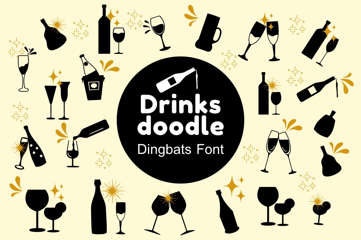 Font Drinks Doodle