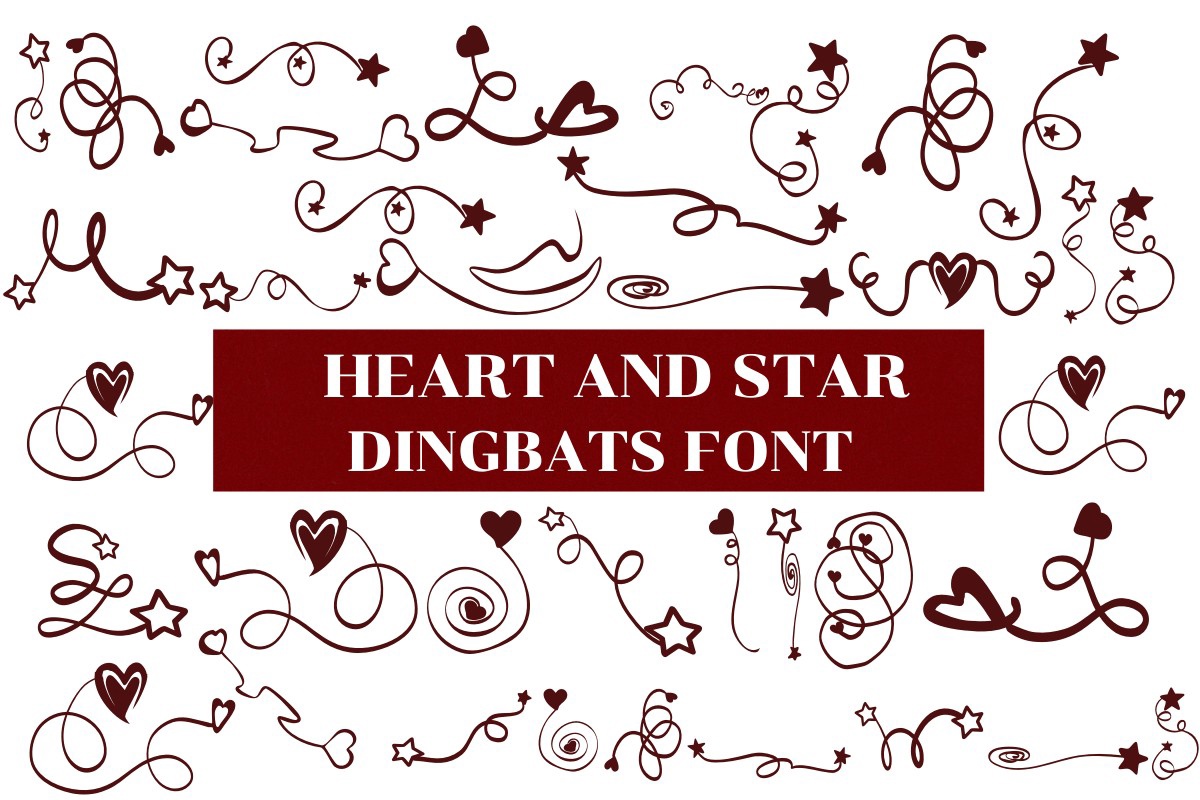 Font Heart and Star