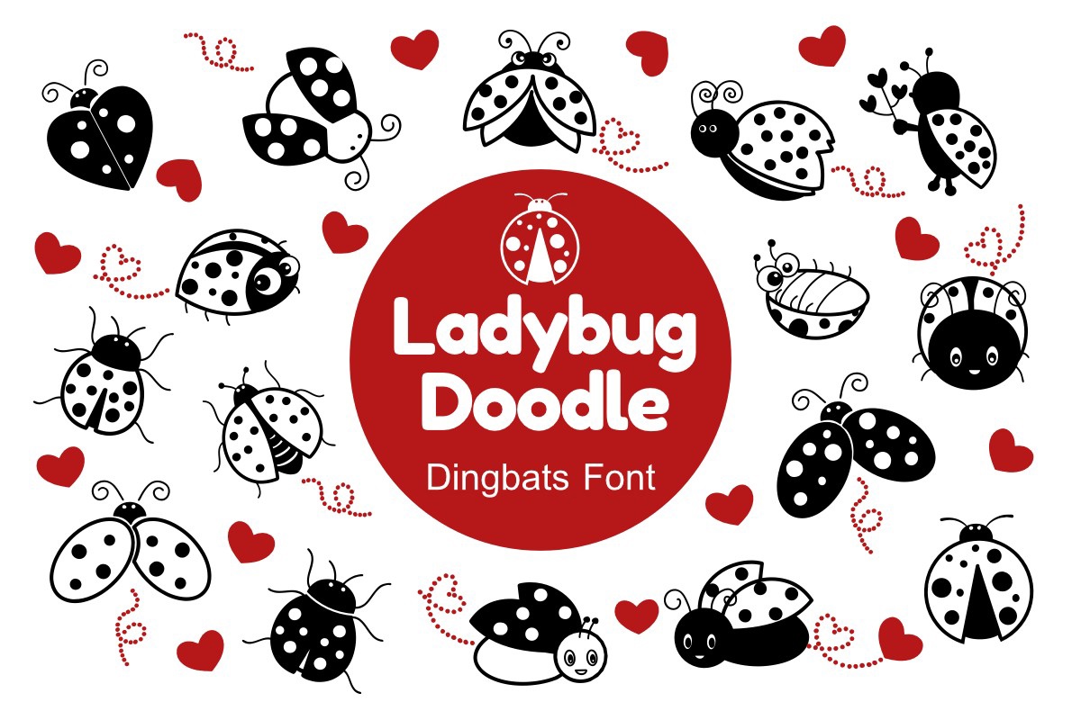 Font Ladybug Doodle