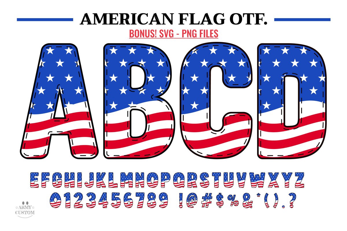 Font American Flag(Army USA Wave)
