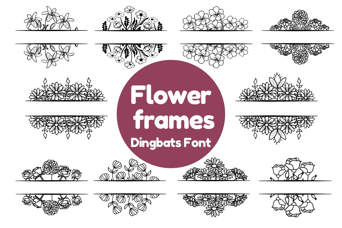 Font Flower Frames