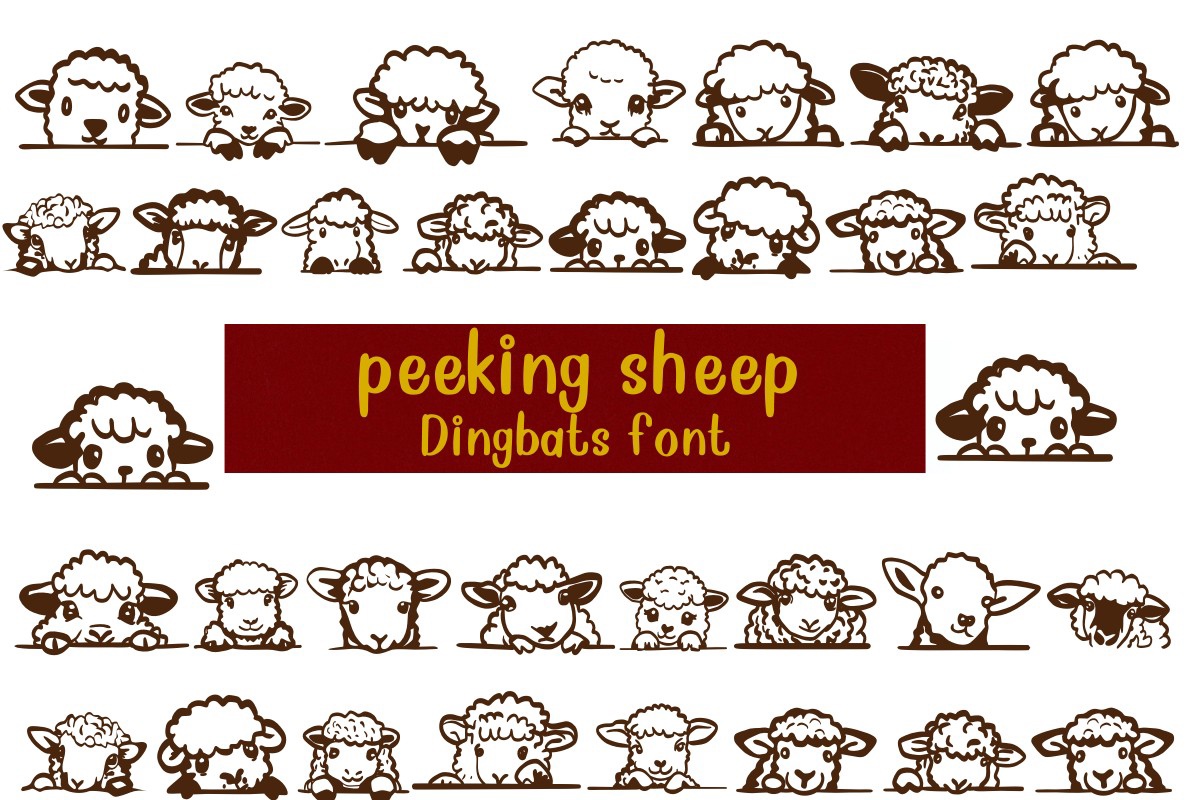 Font Peeking Sheep