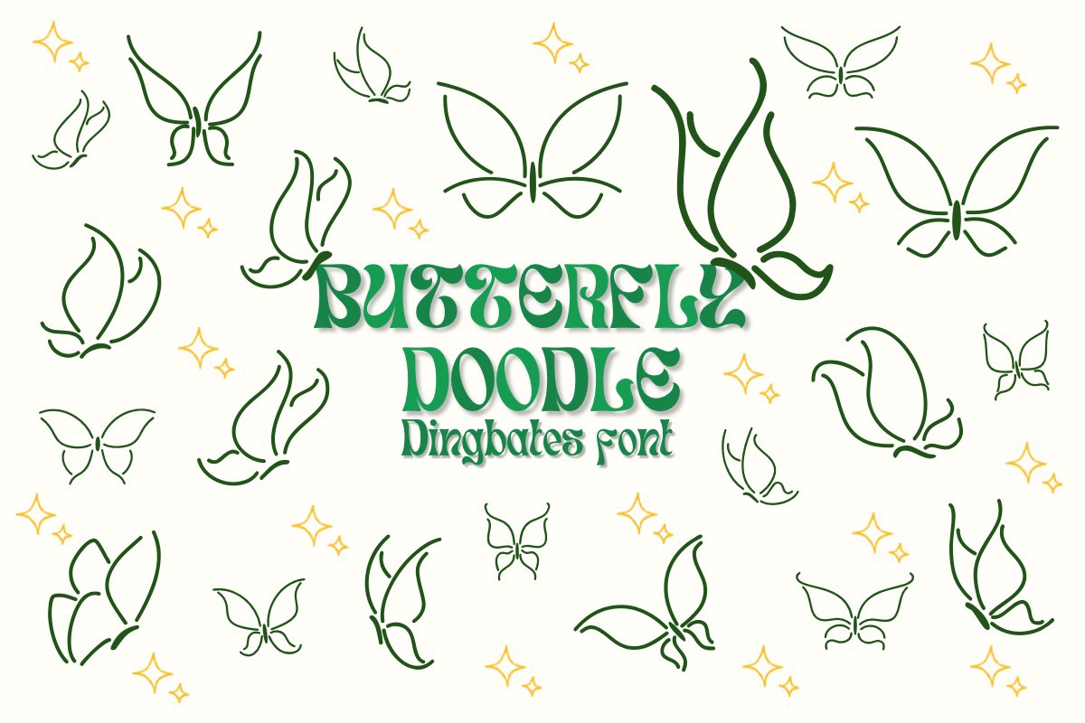 Font Butterfly Doodle