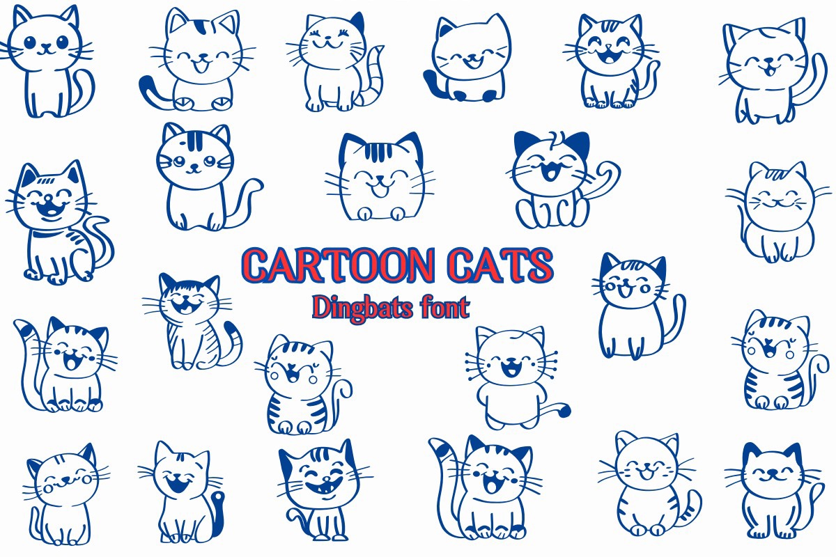Font Cartoon Cats