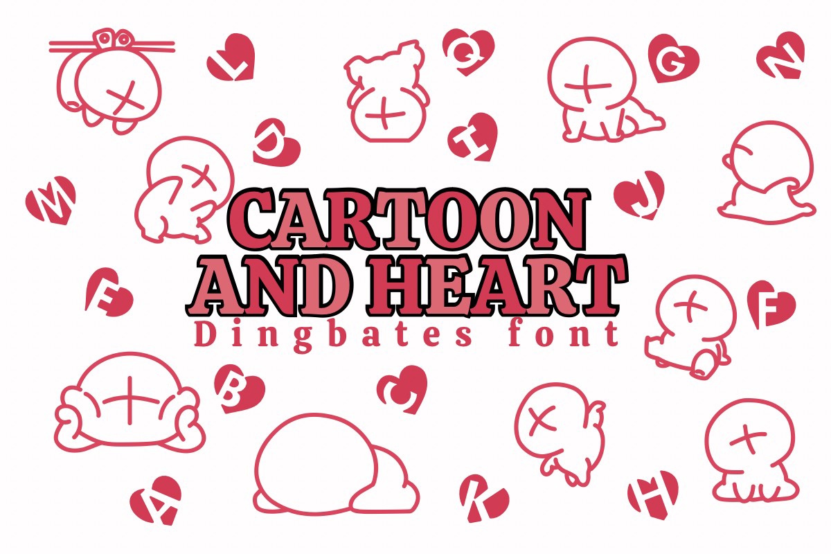 Font Cartoon and Heart